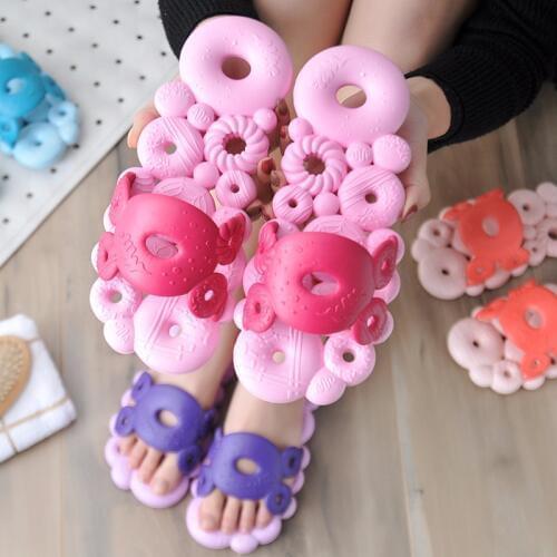 2019 New Summer Kids Home Bathroom Slippers Hollow Shoes Soft Non-slip men women Couple Indoor Open-Toed Beach Slides Sandals