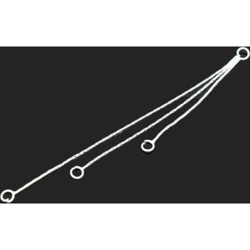 50Pcs Copper DIY Charm Connectors Earrings Silver Plated 89mm