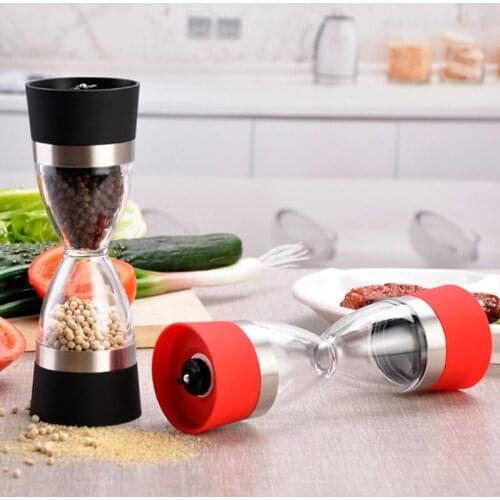 2 In 1 Salt And Pepper Grinder Manually Adjustable Thickness Spice Jar Herb Spice Jar Container Kitchen Tool Cooking Accessories
