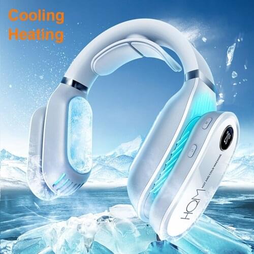 Mini Neck Fan Portable Air Conditioning Bladeless Ventilador USB Rechargeable Leafless Wearable Neckband Fan With Warm Heater