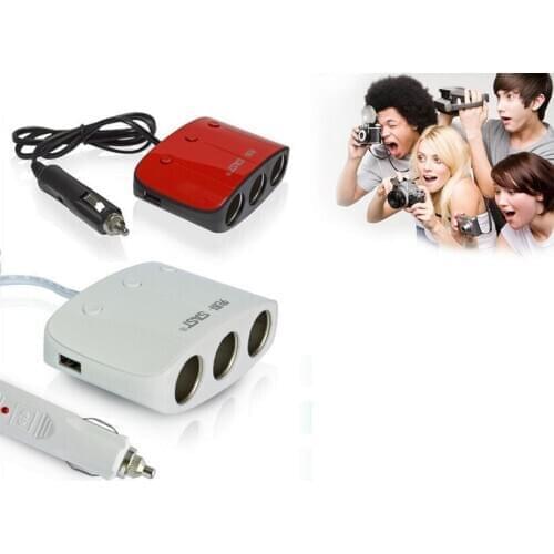 Fashion 12V 1.0A 2.1A double aluminum & number ports USB Universal square car charger for mobile phones and digital