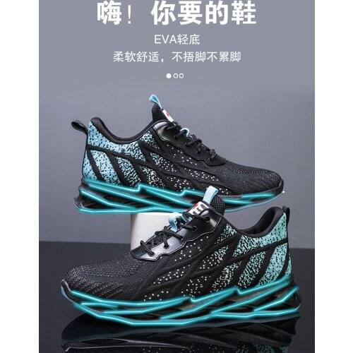 Men Blade Breathable Running Shoes , 3d Grip Sport Shoes , Soft Bottom Flying Weave Sneaker , Size 36-44