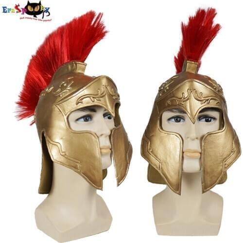 Eraspooky Ancient Greek Hero of Sparta Helmet Cosplay Mens Spartan Warrior Knight Headgear Costume Adult Halloween Party Props