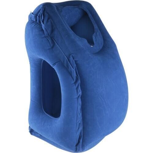 Inflatable Air Travel Pillow Car Airplane Neck Head Chin Cushion Office Pillows