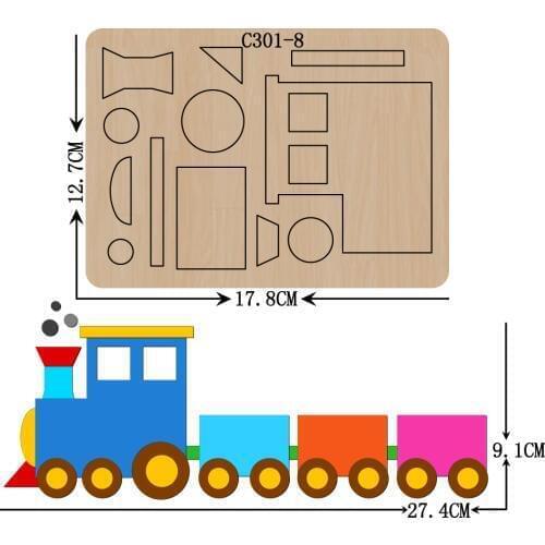New train Wooden die Scrapbooking C-301-8 Cutting Dies Compatible with most die cutting machines