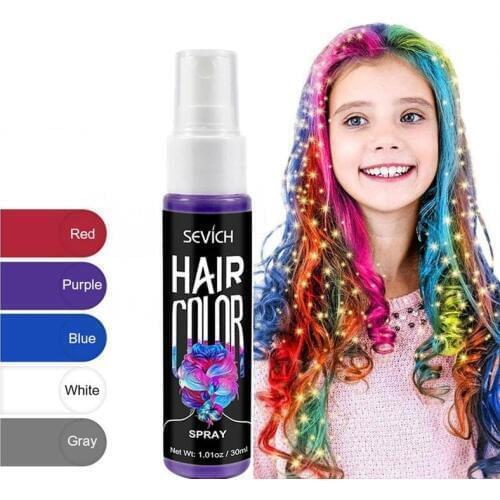 30ml Disposable Hair Coloring Spray Quick Temporary Coloring Agent Washable Unisex Instant Color Dye Hair Styling Hair Products