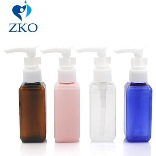 500pcs 50ml square shape plastic bottle lotion pump clamp emulsion bottle