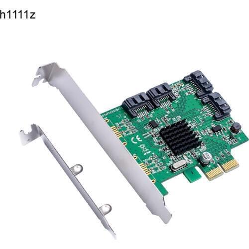 H1111Z Add On Card PCI-E SATA Card PCIE SATA 3 III 4-port PCI-e Version 2, x2 Slot SATA Controller Card with Low Profile Bracket