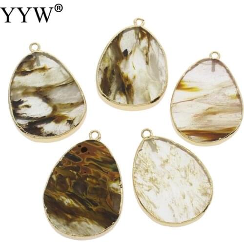 Watermelon Pendant with Zinc Alloy Teardrop gold color plated