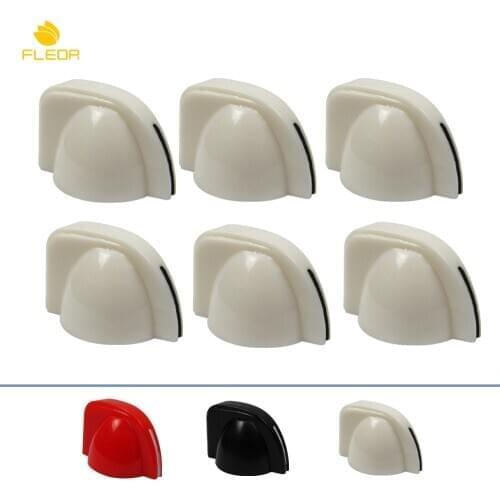 FLEOR 6pcs Small Chicken Head Knobs Guitar Knobs Effects Pedal Amp Amplifier Knobs Guitar Parts,Black/White/Red Choose