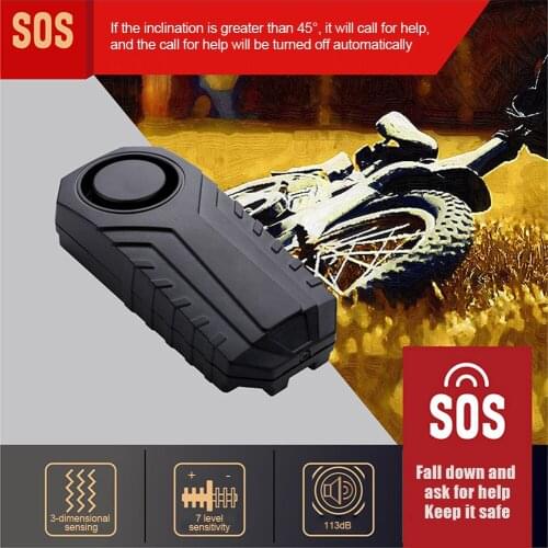 Security Electric Remote Control Bike Alarm Waterproof Motorcycle Bicycle Anti Lost Remind Vibration 113dB Warning Alarm Sensor