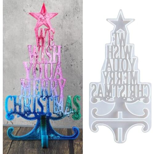 Merry Christmas Silicone Mold Jewelry Casting Resin Epoxy Mold, Christmas Tree Mold Craft Decor Tool for Making Ornament DIY