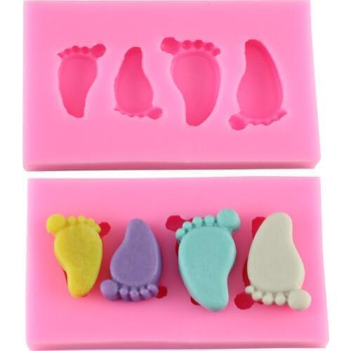 Cute Baby Foot Silicone Fondant Molds Chocolate Mold Sugar Craft Cake Decorating Baking Tools Resin Clay Candy Moulds