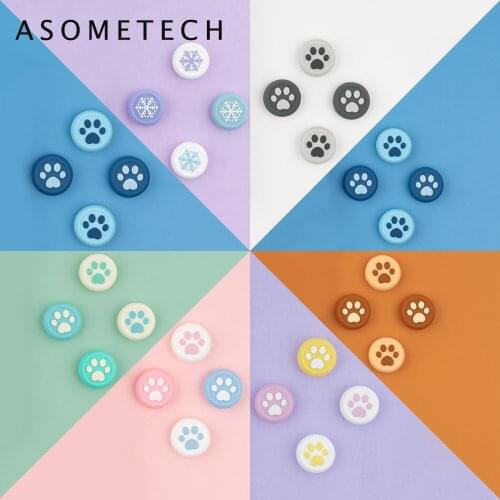 Snowflake Cat Paw Thumb Stick Grip Caps for Nintendo Switch Pro Silicone Caps Skin Joystick Cover Case for PS4 NS PRO Controller