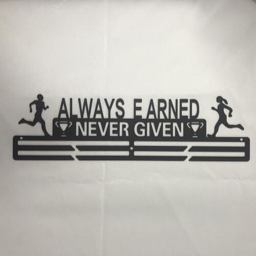 Sports Medal Rack Medal Hanger Medal Holder Display Rack Stainless Steel Holder Always Earned Gymnastics Sport Medals Gift Decor