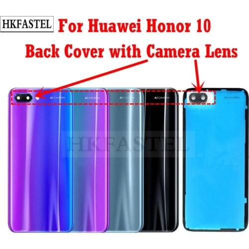 Back Glass Housing For Huawei honor 10 Back Battery Door Cover with Rear Camera Lens For Honor 10 COL-L29 Back Cover Replacement