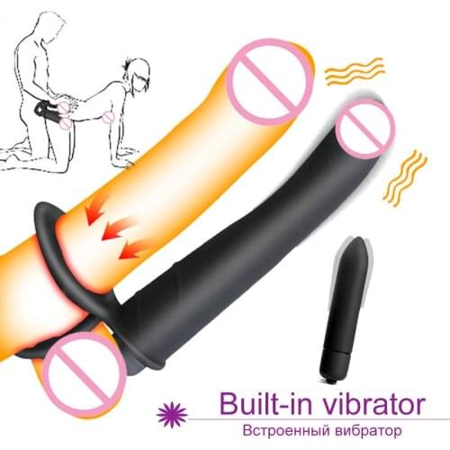 Double Penetration Vibrator Sex Toys Penis Strapon Dildo Vibrator, Strap On Penis Anal Plug For Man, Adult Sex Toys For Beginner