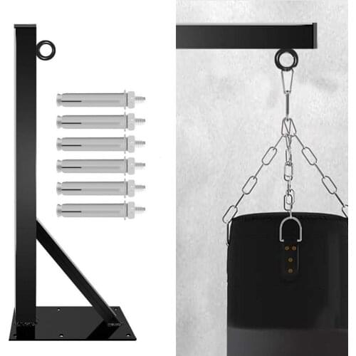 Heavy Duty Punch Boxing Bag Wall Mount Bracket Hanging Stand Hanger Black