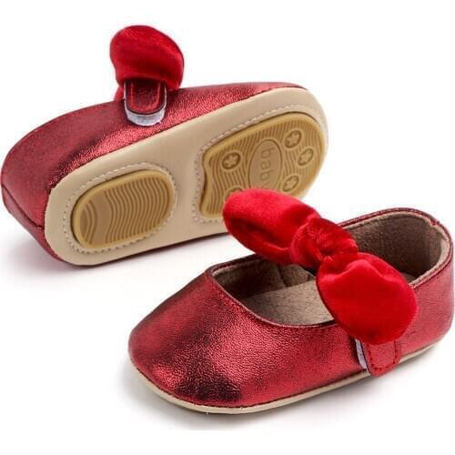 Baby Girls With PU Leather Princess Shoes Princess Crown Shoes Beginner Female Newborn Moccasin Toddler Shoes