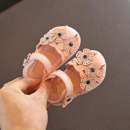 Baby Girls Shoes Newborn Summer New Fashion Canvas Cute Flower Leather Casual Soft First Walkers Baby Toddler Shoes Closed Top