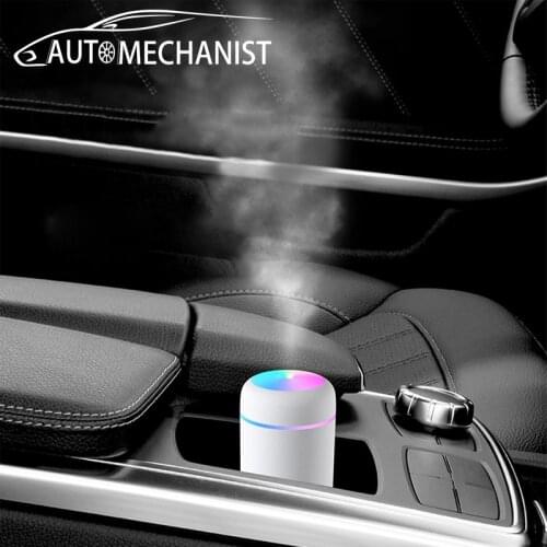 USB Car Air Humidifier With Atmosphere Light Car Home Office Fogger Mist Diffuser Maker Mute Auto Air Humidifier Accessories