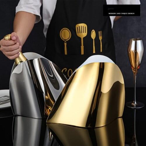 Stainless steel champagne bucket iced champagne wine beer bucket bar KTV utensils stainless steel ice bucket ice bucket buckets