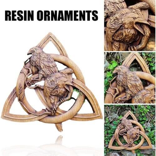 Crow on the Ground Ornament Creative Animals Resin Crafts Decoration for Home Garden Courtyard