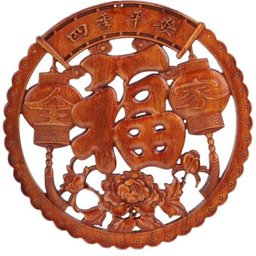 VZLX Wood Carved Applique Frame Corner Onlay Unpainted Furniture Home Door Decor Decoration Accessories Happy Family