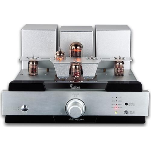W-010 YAQIN B-2T Vacuum Tube Preamp Pre-amplifier Preamplifier 5AR4*1 EL84*1 12AX7*2 12AU7*2 With remote control AC110~220V