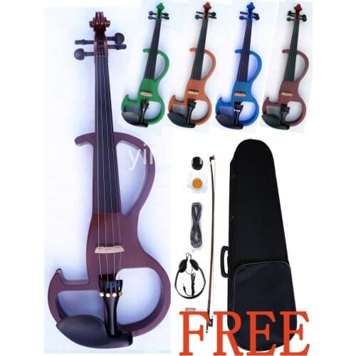 YInfente electric violin 4/4 natural lumber shell + bow knot cable + # ev20 rosin free of charge