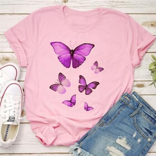 Butterfly Tops T-shirt 2020 Summer Women Harajuku Graphic Ladies Tshirt Short Sleeve Casual Mujer Camisetas Aesthetic Clothes