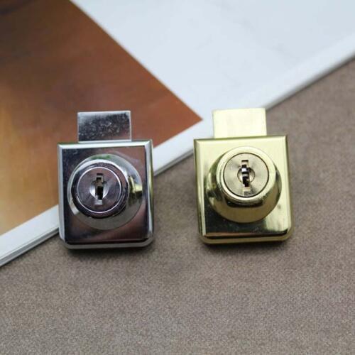 10PCS Gold/Silver Glass door lock furniture cabinet door glass door square glass cabinet lock with keys KF274