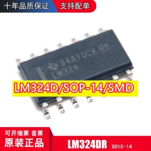 100-200PCS/LOT LM324D LM324 LM324DT LM324DR SOP14 SMD 100% Original nuevo free delivery