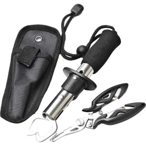 2pcs Fishing Grip Nipper Snip Stainless Steel Handle Fish Lip Gripper Cutter Fishing Lure Pincer Scissor Fishing Portable Tool