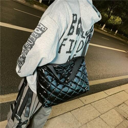 2021 Shoulder bag for men Fashion Diamond Lattice Man bag Large Capacity Black Crossbody bag Hip-Hop Trending bandolera hombre