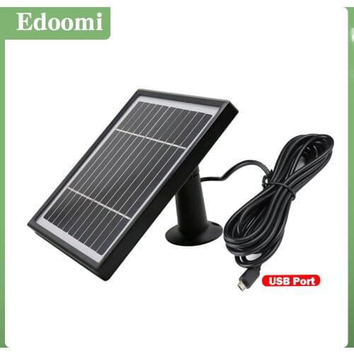 5W Solar Panel 5V/1A USB Port with 3 Meter Cable for Outdoor Security IP CCTV Camera Battery Charge