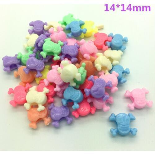 50pcs Skull Mixed Colors Acrylic Perforation Beads DIY Jewelry Making Earrings Necklace Bracelet Accessories #MIx06