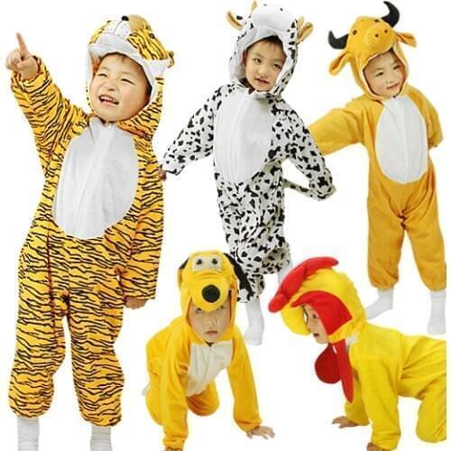 Children Kids Animal with hat Cosplay Costume Dinosaur Tiger Elephant Holiday Halloween Animals Jumpsuit for Boy Girl Dress up