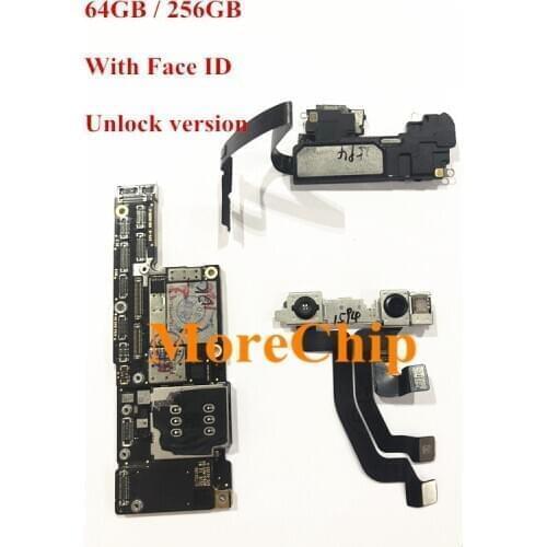 For iPhone XS Max OK Board Unlocked Free Motherboard With Face Recognition ID Original Used Main Logic Board 100% Good Working