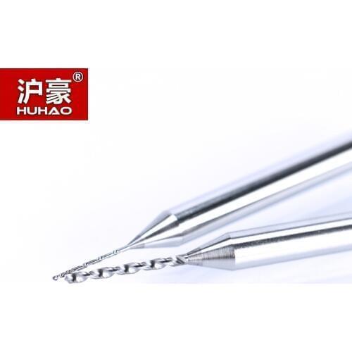 HUHAO 10pc 3.175mm Shank Mini CNC Drilling Bit Set Print Import PCB drill bits Carbide Circuit Board woodworking tools 0.2-1.1mm