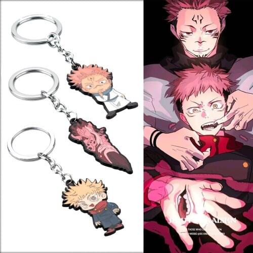Jujutsu Kaisen Gojo Satoru Keychains Yuji Itadori Megumi Fushiguro Nobara Kugisaki Zinc Alloy Figures Key Rings Cosplay Props