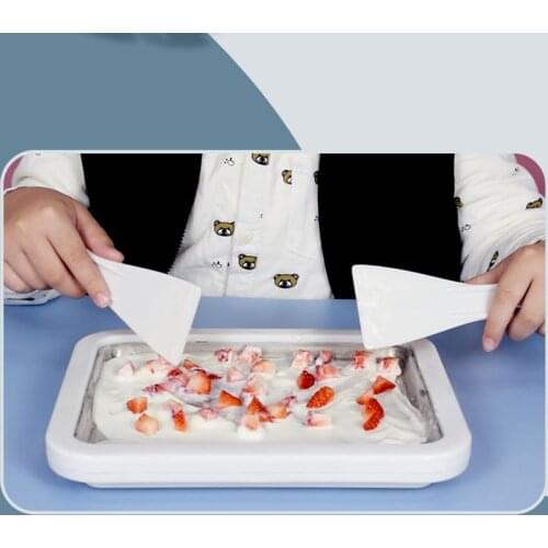 Ice Cream Maker Yogurt Frozen Pan Mini Fried Yogurts Machine Rolled Ice Cream Maker with 2 Spatulas Fry Ice Plate