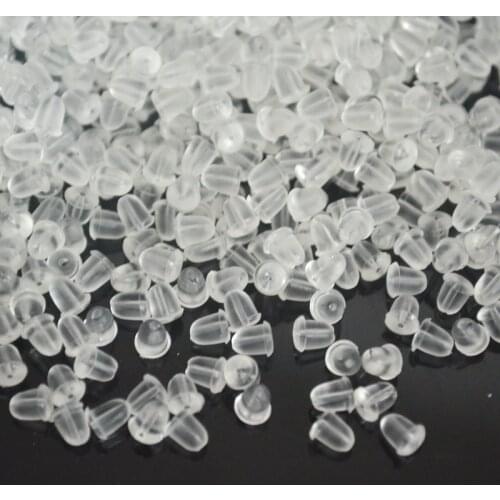 Mini Mix Order >$10) Free Shipping SMALL Size White Color Plastic Earring Back Earring Plug Earring Stoppers (500Pcs/Lot)
