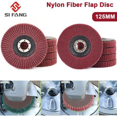 125mm 5" Nylon Fiber Flap Wheel Disc 240/320 Grit For Angle Grinder For Wood Metal Buffing 2-10Pcs