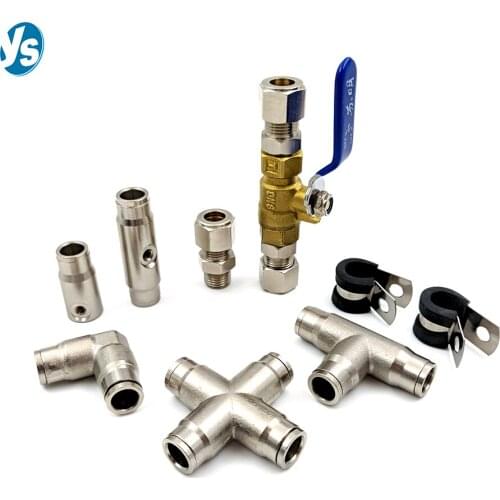 YS High Pressure Slip Lock Cross Connector for Nylon Tube or PE Hose High Pressure Slip Lock Connector for 3/16" Fog Mist Nozzle