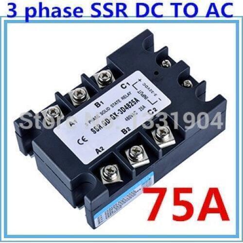 DC to AC SSR-3P-75 DA 75A SSR relay input DC 3-32V output AC480V Three phase solid state relay