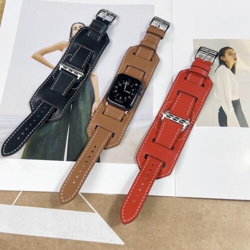 Bracelet leather Loop for Apple Watch Band series 1 2 3 4 5 6 se fashion for iwatch 40mm 44mm Strap 38mm 42mm