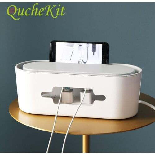Big Size Charger Socket Cable Storage Box Power Strip Wire Case Anti Dust Organizer Network Line Storage Bin Charger Wire Manage