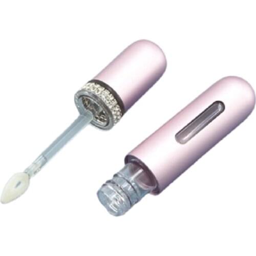 Unique Lip Gloss Tubes with Wands Rhinestone Liquid Lipstick Containers 5ML Lip Gloss Packaging with Aluminum Housing 30/50pcs