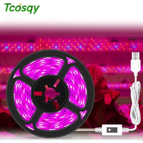 Tcosqy plant lamp with hand scanning sensor usb plug 0.5m1m2m3m waterproof full-spectrum indoor plant photosynthesis SMD2835